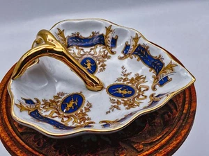Vintage Porcelain Cupid Heart Shape Ornate Dish Gilded - Picture 1 of 12