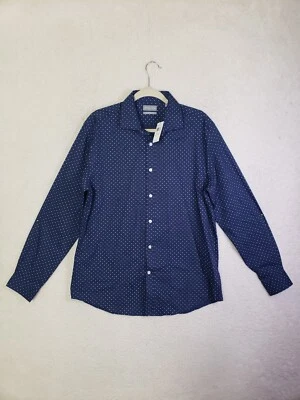 Camisa Michael Kors Hombre Grande Estampado Azul Manga Larga Con Botones Elastizada Calce Ajustado Foto 1 de 4