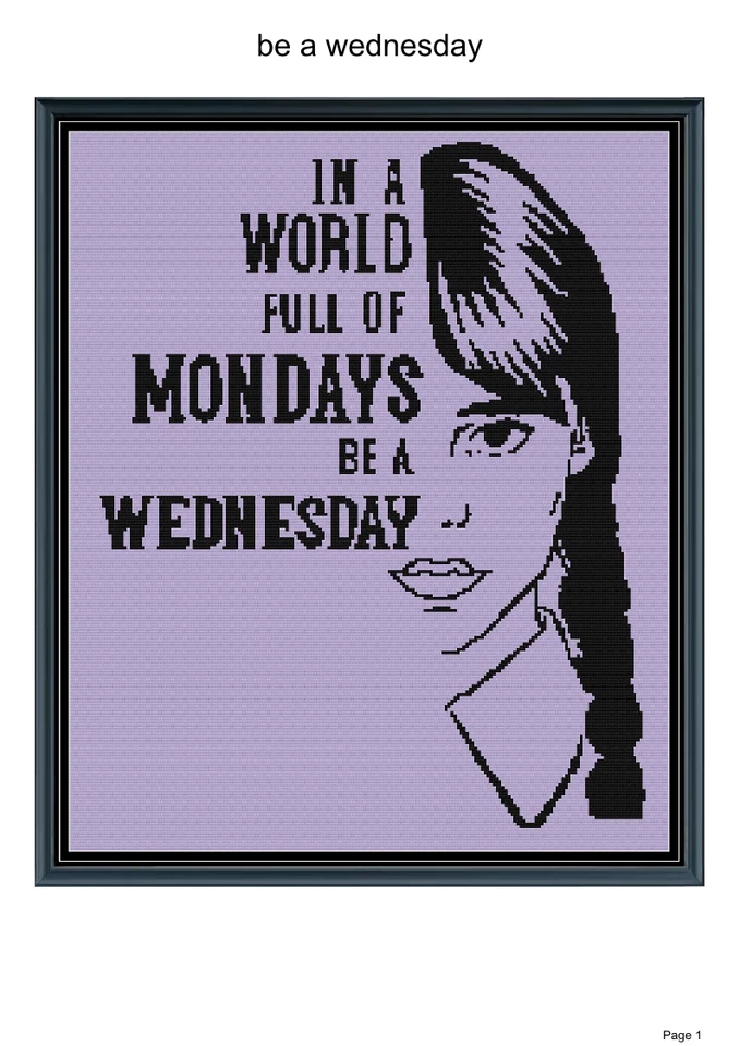 Be a Wednesday blanket pattern,50x60", written and graph pattern included - Image 1 of 1