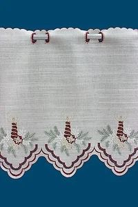 Gardine Stickerei Plauener Spitze Kerzen H 32cm oder 45cm Länge 162cm oder 163cm - Bild 1 von 3