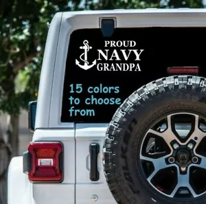 7 Sizes Proud Navy Grandpa Car Window Decal Sticker Macbook Laptop sticker - Foto 1 di 2