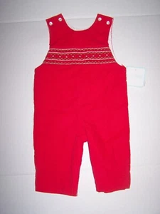 Petit Bebe Boutique Boys James Jon Jon Smocked Holiday Red Corduroy Size 9M NWT - Picture 1 of 2