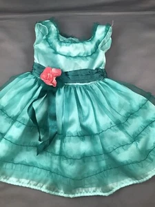 American Girl Doll Maryellen Birthday Party Dress RETIRED Teal Green 2008 - Picture 1 of 24