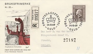 9 Norway . FDC First day cover 1969 Kong 20 Kr - Picture 1 of 1