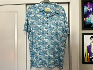 Nicklaus Eco Choice SPF 40 Mens Golf Shirt Polo Birds NWT Medium - Picture 1 of 6
