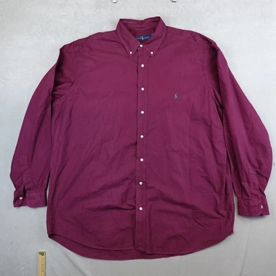 Ralph Lauren Shirt Mens 2XLT Big Tall Red Long Sleeves Oxford Pony - Image 1 of 4