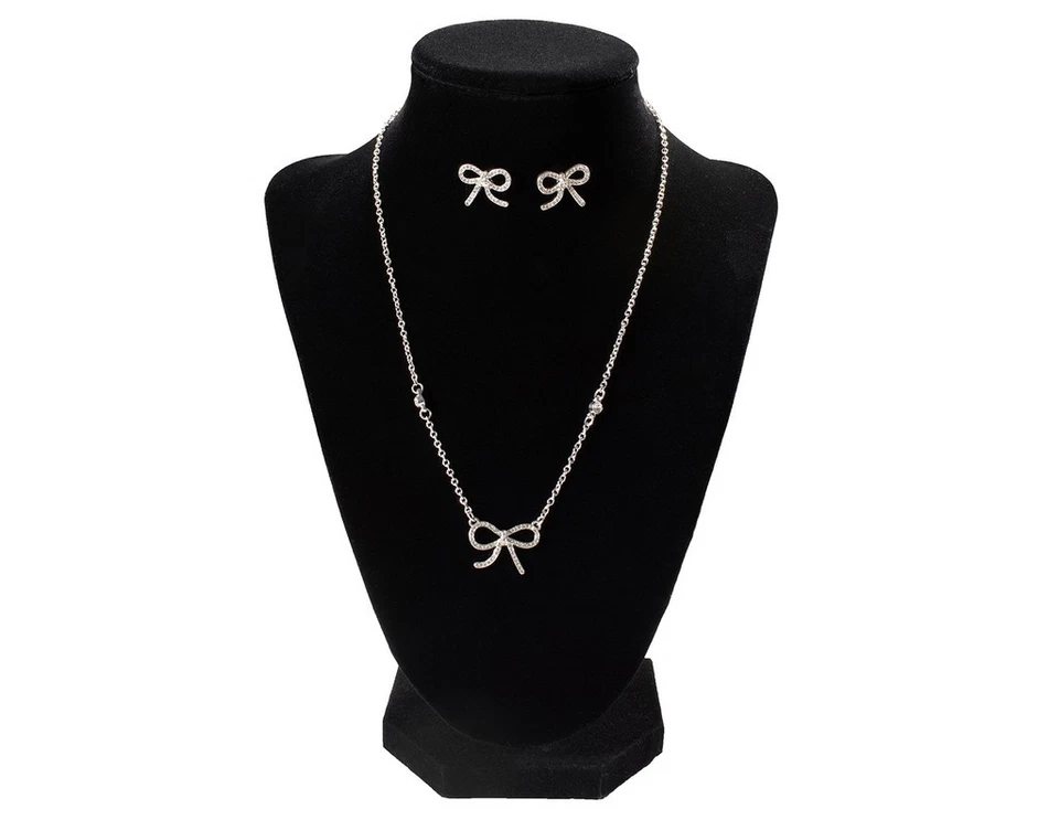 Blazin Roxx Western Jewelry Set Womens Crystal Bow Silver 301003436 - Image 1 of 1