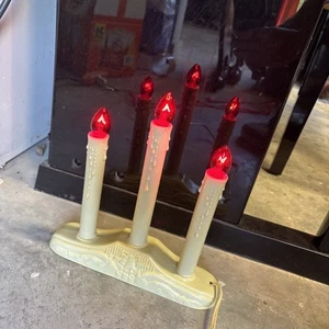 Elektrischer Kandelaber Weihnachten tropfende Wachs Fensterkerze Vintage 3 Lichter - Bild 1 von 3