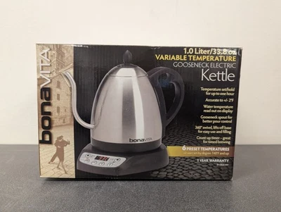 Hervidor de agua eléctrico Bonavita 1L - Nuevo - Control de temperatura - Cuello de cisne  Foto 1 de 4