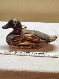 Antiker New Jersey Barnegat Bay Bluebill Henne Ente Köder um 1890-1915 handgeschnitzt - Bild 1 von 12