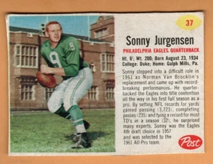 1962 Post #37 Sonny Jurgensen - Philadelphia Eagles, guter - sehr guter Zustand! - Bild 1 von 1