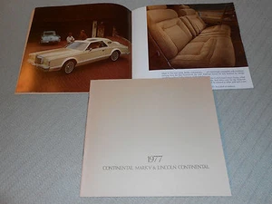 1977 LINCOLN BROCHURE / '77 CONTINENTAL and MARK V CATALOG / 20 p. + COVERS - Picture 1 of 2