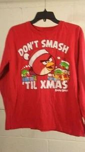 Angry Birds Dont Smash Til Xmas Christmas Graphic Humor Red 18 T-shirt Tee - Picture 1 of 3