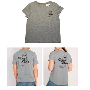 T-shirt Halloween Ghost Vibes Raised Print NWT Old Navy Girls L, XL - Picture 1 of 5
