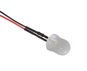 LED 10 mm WARM-WEIß 4,8 - 12 Volt fertig verlötet Beleuchtung für Ihr RC-CAR - Bild 1 von 1