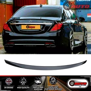 Mercedes S Class W222 Rear Boot Trunk Lip Spoiler Wing Gloss Black 2013-2020 - Picture 1 of 8