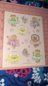 Vintage Hallmark Stickers Cat Ballerina Ballet Dancing 1 Sheet - Picture 1 of 3