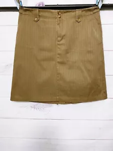 Eddie Bauer Womens Skirt Size 16 Brown Striped Pockets 100% Cotton - Picture 1 of 7