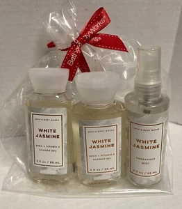 Bath & Body Works 3 WHITE JASMINE Travel Refillable Mist & 2 Shower Gels - Picture 1 of 2