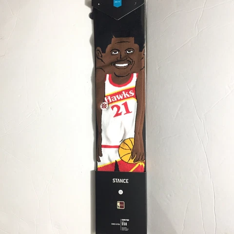New Stance NBA Men Sz Large Dominique Wilkins Atlanta ATL Hawks Basketball Socks Cover