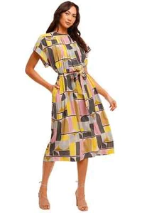 REBECCA VALLANCE Silk Carlotta Midi Occasion Dress Size 8 AU - Picture 1 of 11