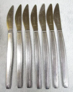7 Lovely Vintage Housley Firth Stainless Steel Cutlery Dinner Knives - Picture 1 of 8