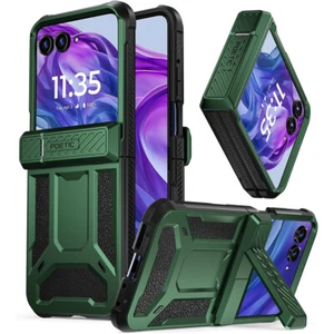 For Moto Razr Plus 2024 / 2025 Case Poetic with Kickstand Shockproof Cover Green - Picture 1 of 7