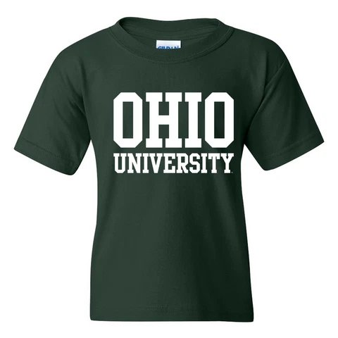 Ohio University Bobcats Basic Block Youth T-Shirt - Forest Cover