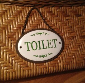 Toilettenschild, Schild für WC-Tür, Email-Schild Toilette, Toilettentür