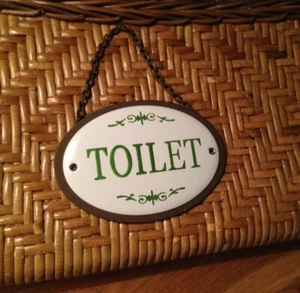 Toilettenschild, Schild für WC-Tür, Email-Schild Toilette, Toilettentür - Bild 1 von 7