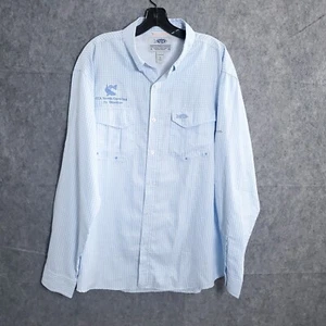 Camicia Pesca Aftco Uomo XL Bottoni Manica Lunga Ventilata Blu Abbigliamento Pesca Nuova con etichette - Foto 1 di 21