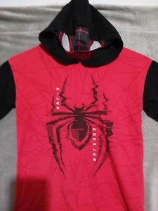 Spider-Man Miles Morales Marvel Boys Cosplay Hooded Long Sleeve Top ONLY Size 8 - Picture 1 of 5