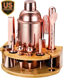 Cocktail Shaker Set Bartender Kit with Stand, 12 Piece Bar Set Drink Mixer Set w - Picture 1 of 7