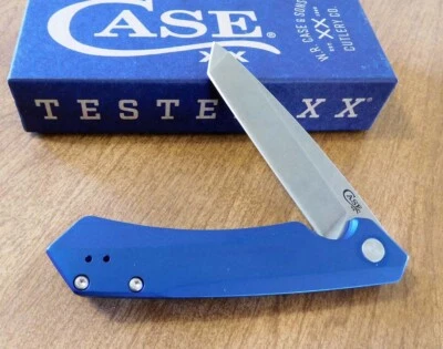 CASE New 64663 Blue Aluminum Handle Kinzua Plain S35VN Tanto Blade Knife/Knives - Image 1 of 2