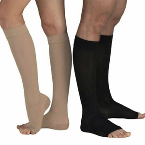 1Pair Fit Women Men Compression Toeless Socks Knee Support Stockings Open Toes