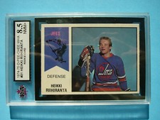 1974/75 O-PEE-CHEE WHA HOCKEY CARD #31 HEIKKI RIIHIRANTA ROOKIE KSA 8.5 NMM+ OPC