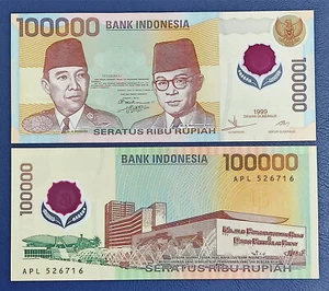 Indonesia 100000 Rupiah Polymer 1999 UNC - Picture 1 of 3