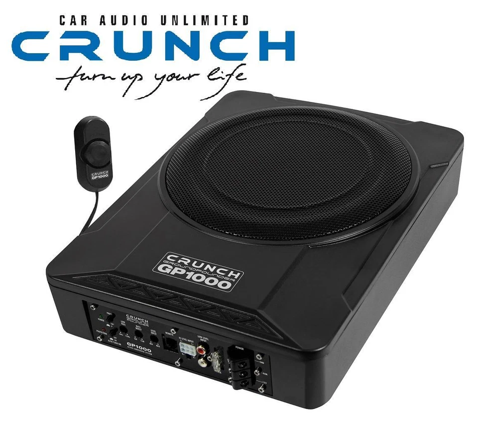Crunch GP1000 25 cm 250mm Aktiv Subwoofer Auto PKW Aktivbass -Untersitz Woofer
