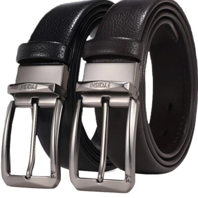 ✅Vollrindleder Büffel 3,5 cm Breit Herren Schwarz Braun Gürtel Belt Schnalle XXL