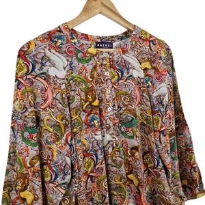 Camicia blusa seta Pazuki London boho bohemien donna media £325 prezzo consigliato - Foto 1 di 20