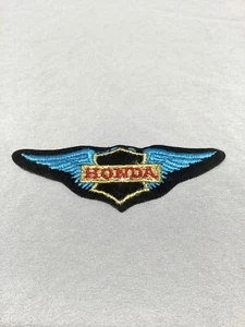 Vintage HONDA BLUE WINGS ON BLACK Patch - Picture 1 of 3