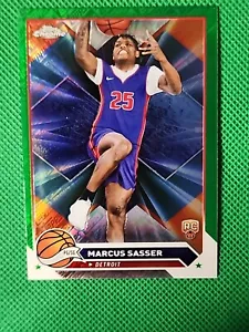MARCUS SASSER 2023-24 TOPPS CHROME ROOKIE GREEN TOPPS LOGO REFRACTOR RC SP - Picture 1 of 2