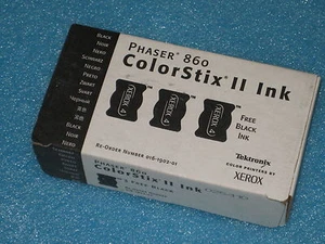 016190201 016-1902-01 TEKTRONIX PHASER 860 INK BLACK(3 sticks) - Photo 1/1