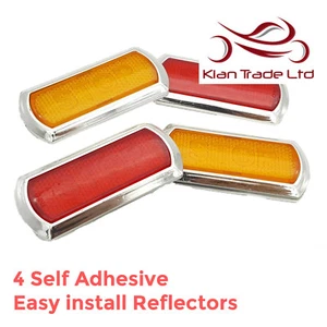 4 Piece Set Side Reflector Red Amber Orange Trailer Caravan Visibility Night - Picture 1 of 4