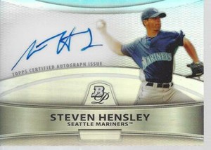 Steven Hensley 2010 Bowman Platinum Rookie Refractor On Card Autograph Mariners