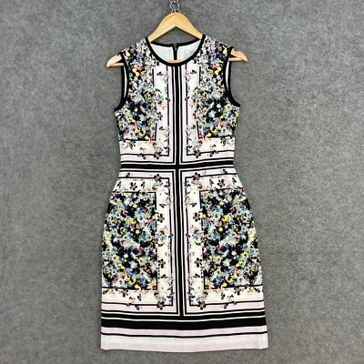 Erdem Dress Womens 10 Multicolour Floral Silk Sheath Pencil Party Cocktail 1529 - Image 1 of 4
