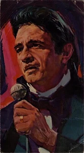 Postal Hilton de Las Vegas de colección de los años 70 Johnny Cash correo publicitario raro - Imagen 1 de 2