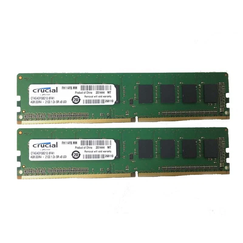 For Crucial 2x 4GB 1RX8 DDR4 2133P PC4-17000mhz 288pin 1.2V Desktop Memeoy DIMM_ - Image 1 of 1