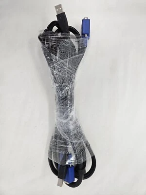 10ft 14-Pin VGA USB Type A Male to USB Type B VGA Female KVM Extension Cable - Image 1 of 3