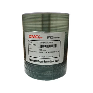 JVC Taiyo Yuden CMC Pro 52X White Inkjet Hub Printable Value CD-R Disc Wholesale - Picture 1 of 1